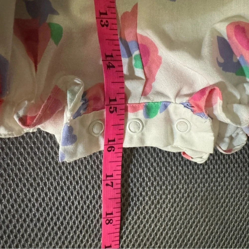 Vintage Floral Bubble Romper with Peter Pan Collar Size 6-9 Months